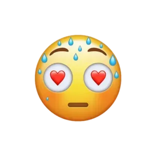 ❤️ emoji, face, love, hearts, sweat, flustered telegram sticker