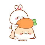 😠 conejo, conejito, zanahoria, lindo, animal, kawaii, pegatina whatsapp sticker