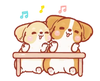 🕺 щенки, собаки, милые, музыка, мультфильм telegram sticker