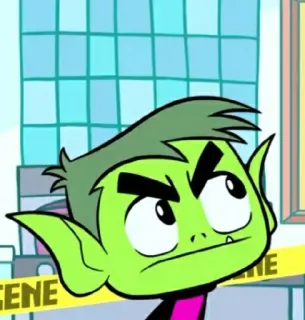 ✨ Beast Boy Teen Titans Go! SCENE cartoon, groen, boos, gebouw, personage, Teen Titans Go telegram sticker