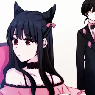 🔸 anime, cat ears, gothic, pink, manga, character telegram sticker