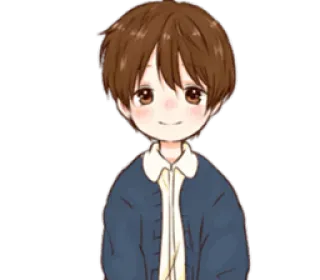 👦 Anime, Chłopak, Kreskówka, Słodkie, Naklejka telegram sticker