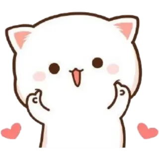 🐼 кот, наклейка, животное, милый, мультфильм, оскорбительный жест telegram sticker