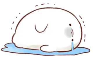 😭 triste, chorando, sozinho, fofo, personagem, lágrimas telegram sticker
