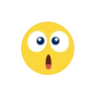 😳 Мультфильм, Эмоция, Удивлен, В шоке, Лицо, Желтый, Выражение telegram sticker