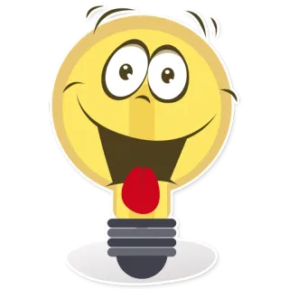 😃 Ampoule, Dessin animé, Smiley, Joyeux, Émoji telegram sticker