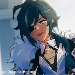🔲 Kaeya Genshin Impact @FusHutguro_Megumi アニメ, 原神, ガイア, ファンアート telegram sticker