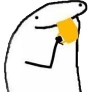 🌟 stick figure, cartoon, eating, food, simple, minimalist whatsapp sticker
