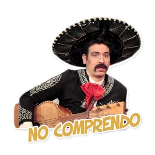 😦 NO COMPRENDO Mariachi, Mexicain, Confus, Guitare, Je ne comprends pas, Espagnol telegram sticker