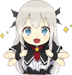 😊 Anime, Carino, Kawaii, Chibi, Vampiro, Ragazza, Cartone animato whatsapp sticker