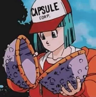 😳 Bulma Dragon Ball CAPSULE CORP. anime, cartoon, Bulma, Dragon Ball, Capsule Corp telegram sticker