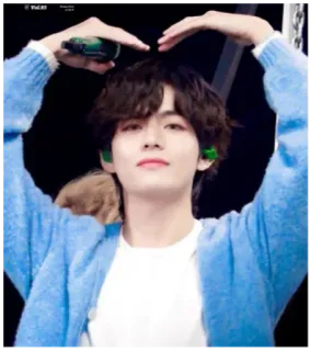 ❤ V kpop, айдол, певец, v, bts, сердце, сердечко пальцами whatsapp sticker