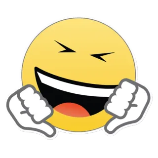 😆 Emoji, Pulgar Abajo, No me gusta, Negativo, Reacción telegram sticker