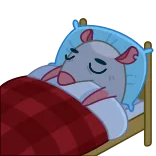 😴 rat, sleeping, bed, animal, cartoon telegram sticker
