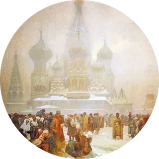 🌺 Gemälde, Schnee, Menschen, Architektur, Winter, Historisch telegram sticker