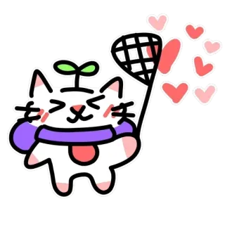 ❤️ gatto, amore, carino, kawaii, cuore, adesivo telegram sticker