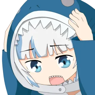 😰 Gawr Gura Аниме, Витубер, Акула, Каваи, Милый, Гавр Гура telegram sticker