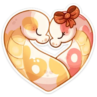 ❤️ niedlich, Schlangen, Herz, Liebe, Cartoon, Tiere telegram sticker