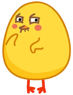 😋 chicken, bird, yellow, cartoon, egg telegram sticker