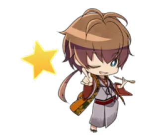 ⭐ chibi, anime, character, star, pose, cartoon telegram sticker