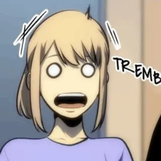 🕳 TREMB アニメ, ショック, 怖い, 漫画, 女性 whatsapp sticker
