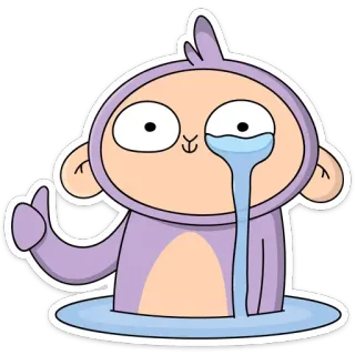 👍 Affe, weinen, traurig, Tränen, Cartoon, Tier telegram sticker