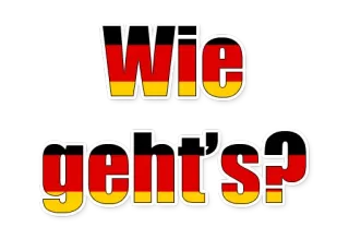 👋 Wie geht's? niemiecki, powitanie, pytanie, język whatsapp sticker