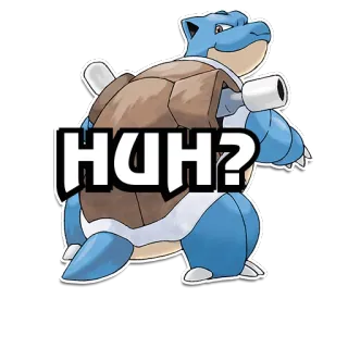 🤯 Blastoise Pokemon HUH? pokemon, turtok, hä?, schildkröte, tier, videospiel whatsapp sticker