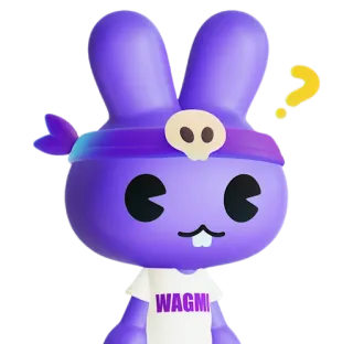💜 WAGMI кролик, мультфильм, стикер, фиолетовый, WAGMI whatsapp sticker