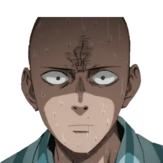 😓 Saitama One-Punch Man Saitama, One-Punch Man, anime, manga, funny, sweating, expression, serious telegram sticker
