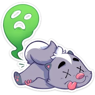 😵 Stinktier, Cartoon, Tier, Geist, Geruch, lustig telegram sticker