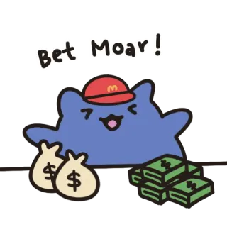 🤑 Bet Moar! dinero, apuesta, dibujo animado, dólar, finanzas, apuestas telegram sticker