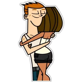 💞 cartoon, couple, hugging, romance, characters telegram sticker