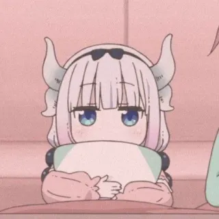 💕 Kanna Kamui Miss Kobayashi's Dragon Maid Anime, Kawaii, Drago, Carino, Cartone animato telegram sticker
