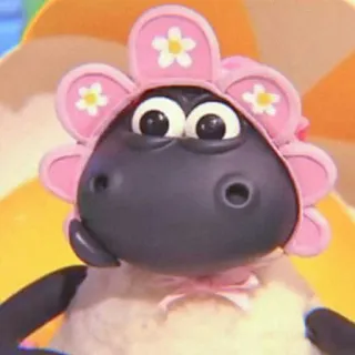 🍄 Shaun the Sheep pecora, cartone animato, animato, fiore, animale telegram sticker