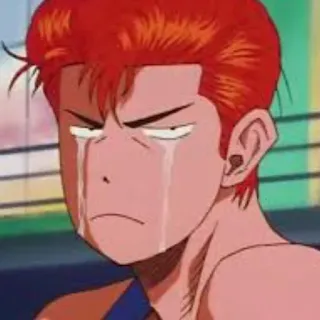 ☹️ Hanamichi Sakuragi Slam Dunk อนิเมะ, ร้องไห้, เศร้า, บาสเก็ตบอล, ฮานามิจิ ซากุรางิ, สแลมดังก์ telegram sticker