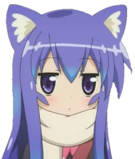 😶 anime, chica gato, lindo, expresión, sticker whatsapp sticker