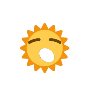 🌞 sol, emoji, dormilón, agotado, tiempo telegram sticker
