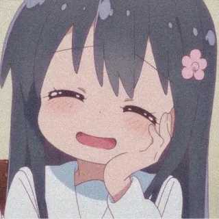 ❄️ 动漫, 女孩, 微笑, 卡通, 可爱 telegram sticker