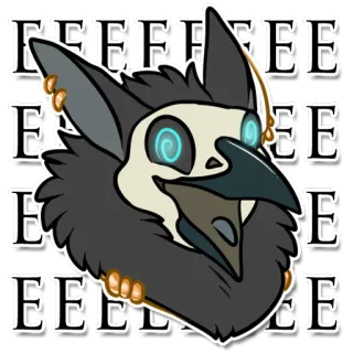 😵 EEEEEEEE грифон, антро, киборг, птица, птичий, фурри telegram sticker