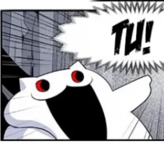 👈 Tu! kot, krzyczący, zły, kreskówka telegram sticker