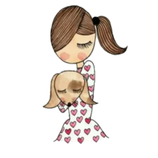 🐶 fille, chien, amour, coeurs, mignon whatsapp sticker