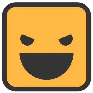😈 Emoji, Cara, Malvado, Amenaza, Cuadrado, Dibujos animados telegram sticker