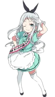 😍 戦時下FILM製作委員団 Anime, Gadis, Pelayan, Telinga kelinci, Tanda perdamaian whatsapp sticker