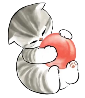 🥨 猫, 子猫, ボール, 可愛い, ペット telegram sticker