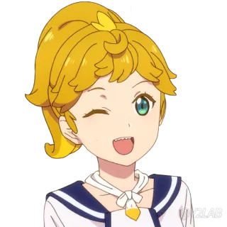 😉 Аниме, Девушка, Мультфильм, Персонаж, Милый, Улыбающийся whatsapp sticker