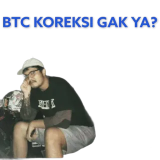 😱 BTC KOREKSI GAK YA? mężczyzna, osoba, siedzący, na luzie, tatuaż, okulary telegram sticker