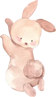 🐰 Hase, Kaninchen, Tier, niedlich, Aquarell, Zeichnung whatsapp sticker