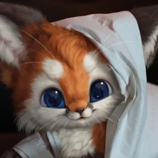 ☺️ cute, animal, kitten, fox, portrait, art telegram sticker