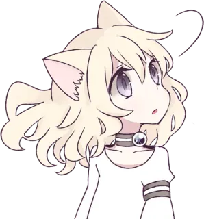 🙄 anime, manga, catgirl, kawaii, cute, illustration telegram sticker